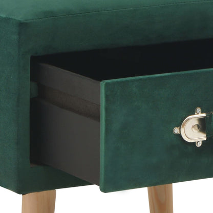 Mesa de cabeceira 40x35x40 cm veludo verde