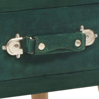 Mesa de cabeceira 40x35x40 cm veludo verde