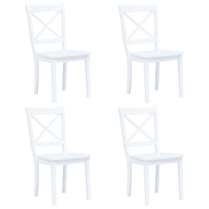 Cadeiras de jantar 4 pcs madeira de seringueira maciça branco