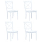 Cadeiras de jantar 4 pcs madeira de seringueira maciça branco