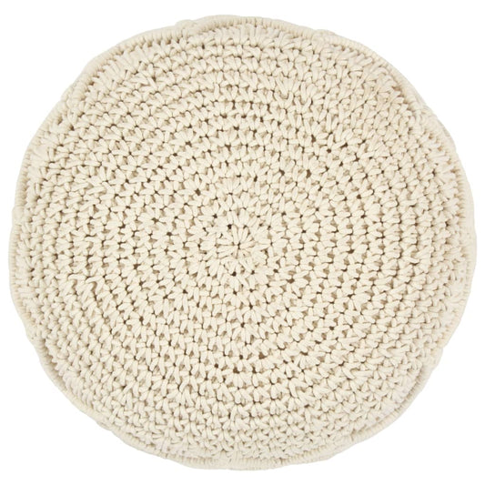 Pufe artesanal macramé 45x30 cm algodão
