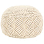 Pufe artesanal macramé 45x30 cm algodão