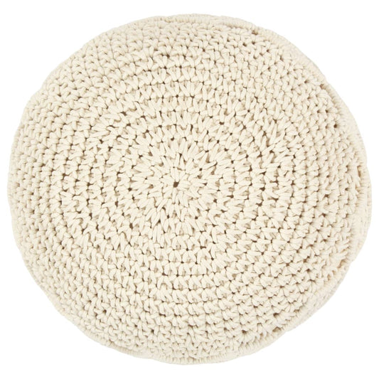 Pufe artesanal macramé 45x30 cm algodão