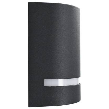 Candeeiros de parede exterior 2 pcs 35 W semicilíndrico preto