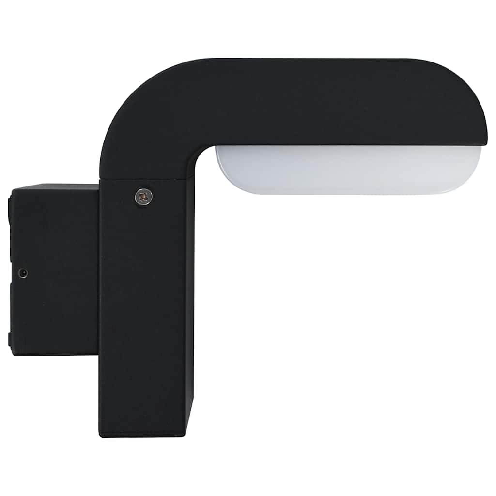 Candeeiro de parede LED de exterior 9 W preto oval
