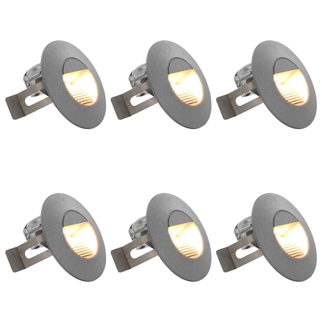 Iluminação LED de parede exterior 6 pcs 2 W redondo prateado