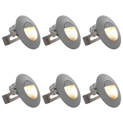 Iluminação LED de parede exterior 6 pcs 2 W redondo prateado
