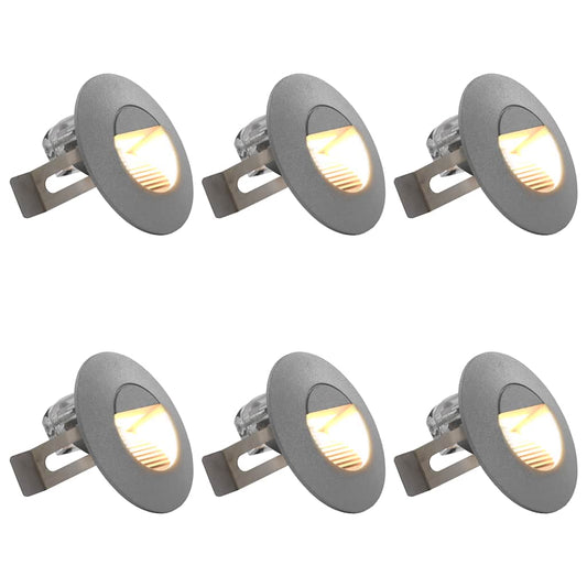 Iluminação LED de parede exterior 6 pcs 2 W redondo prateado