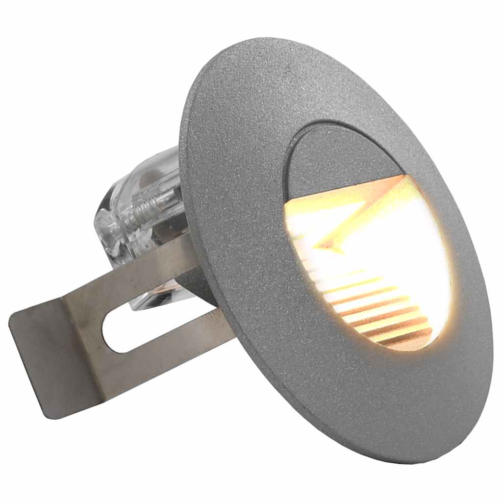 Iluminação LED de parede exterior 6 pcs 2 W redondo prateado