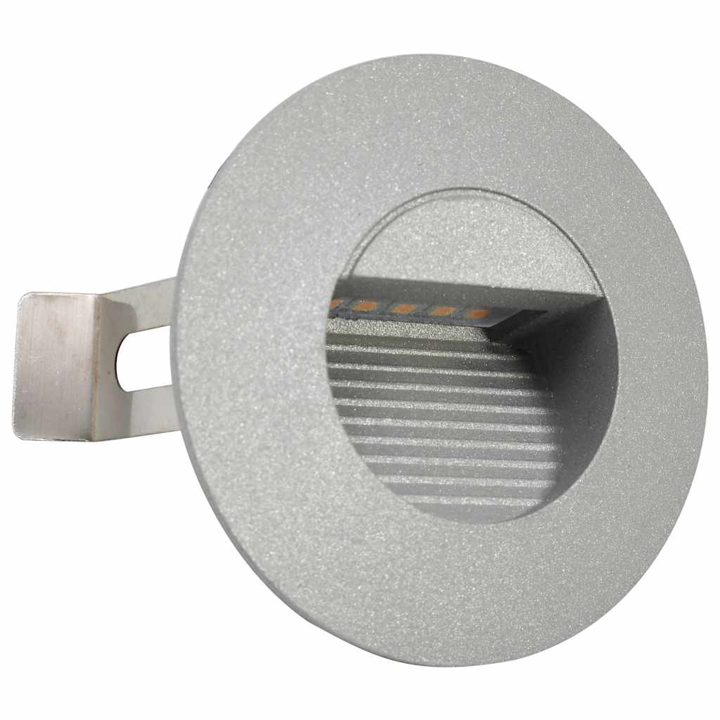 Iluminação LED de parede exterior 6 pcs 2 W redondo prateado