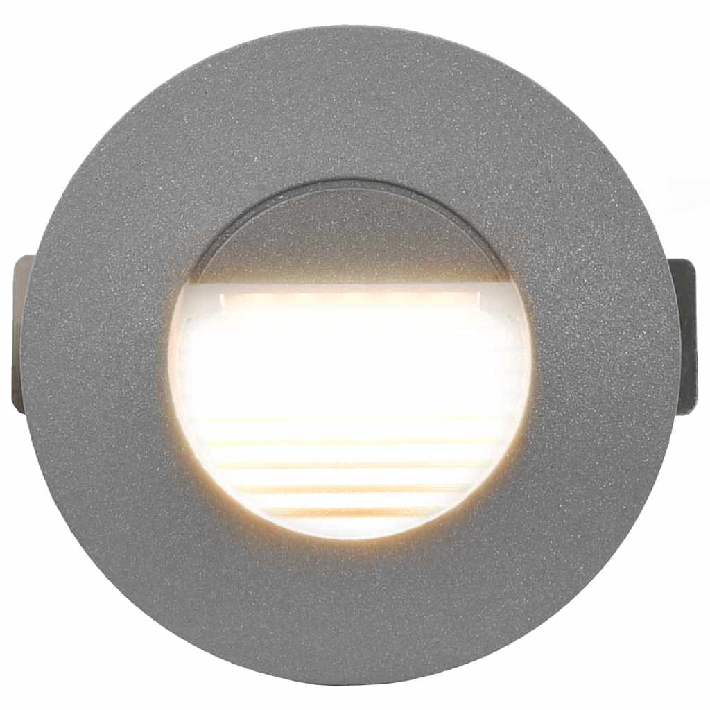 Iluminação LED de parede exterior 6 pcs 2 W redondo prateado