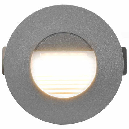 Iluminação LED de parede exterior 6 pcs 2 W redondo prateado