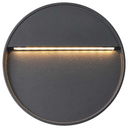Candeeiros LED de parede exterior 2 pcs 3 W redondo preto