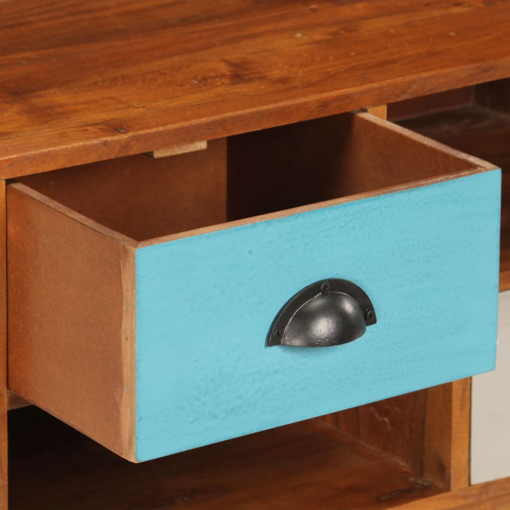 Móvel de TV c/ 3 gavetas de madeira de acácia maciça