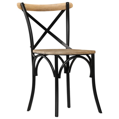 Cadeiras costas cruz 2 pcs mangueira maciça preto