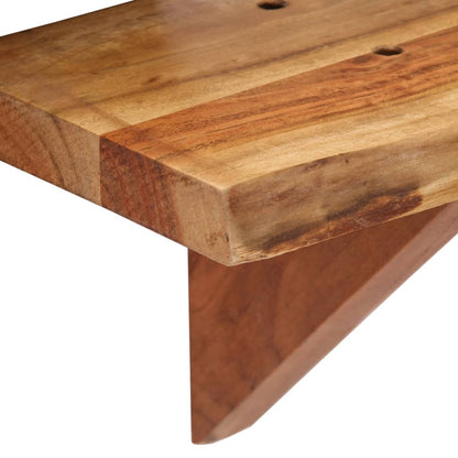 Prateleiras de parede 2 pcs 60x20x18cm madeira de acácia maciça