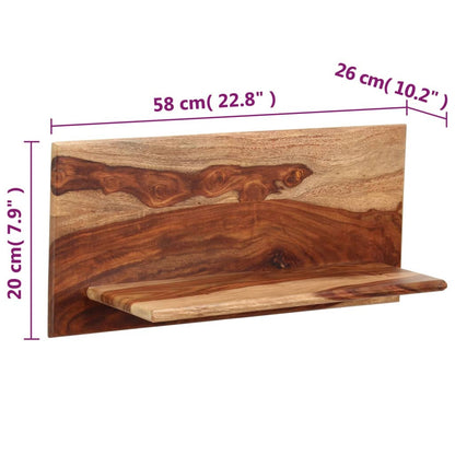 Prateleiras de parede 2 pcs 58x26x20cm madeira acácia maciça
