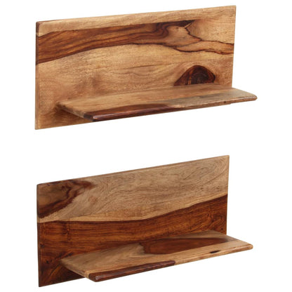 Prateleiras de parede 2 pcs 58x26x20cm madeira acácia maciça