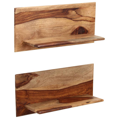 Prateleiras de parede 2 pcs 58x26x20cm madeira acácia maciça