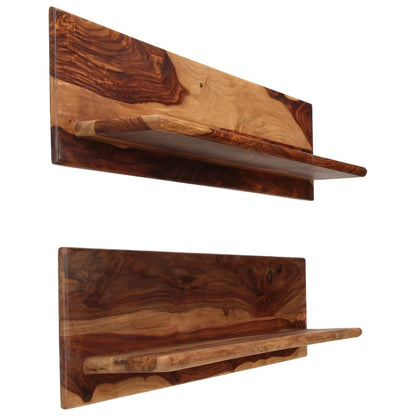 Prateleiras de parede 2 pcs 118x26x20cm madeira acácia maciça