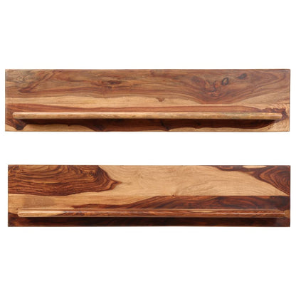 Prateleiras de parede 2 pcs 118x26x20cm madeira acácia maciça