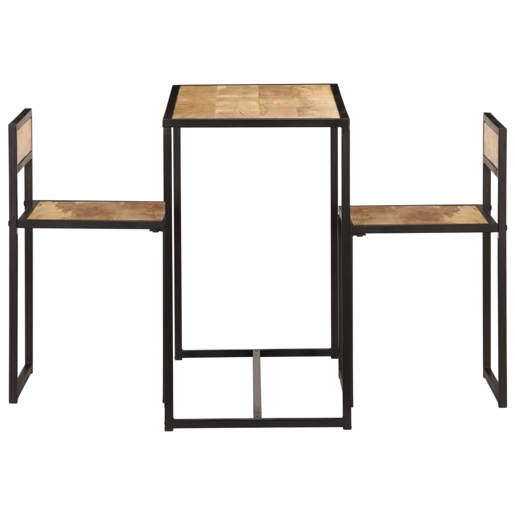 Conjunto de jantar 3 pcs madeira de mangueira maciça