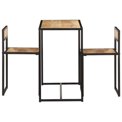 Conjunto de jantar 3 pcs madeira de mangueira maciça