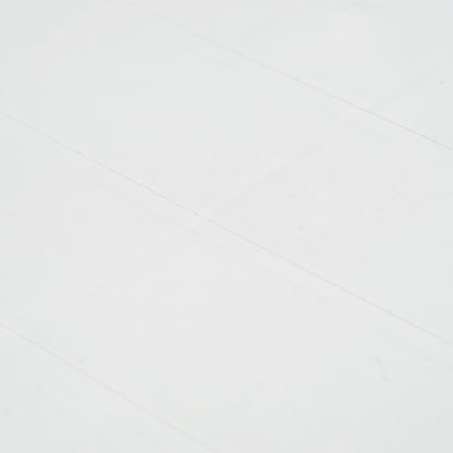 Mesa de jardim 150x90x72 cm plástico branco com aspeto de vime