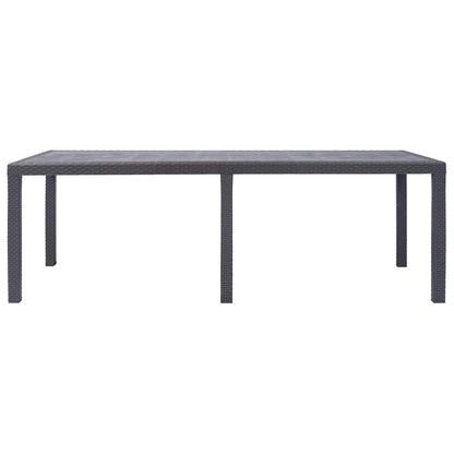 Mesa de jardim 220x90x72cm plástico castanho com aspeto de vime