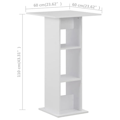 Mesa de bar 60x60x110 cm branco