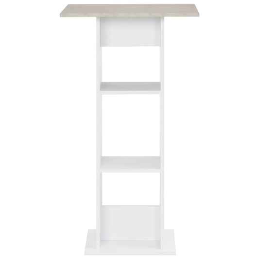 Mesa de bar 60x60x110 cm branco e cinzento cimento