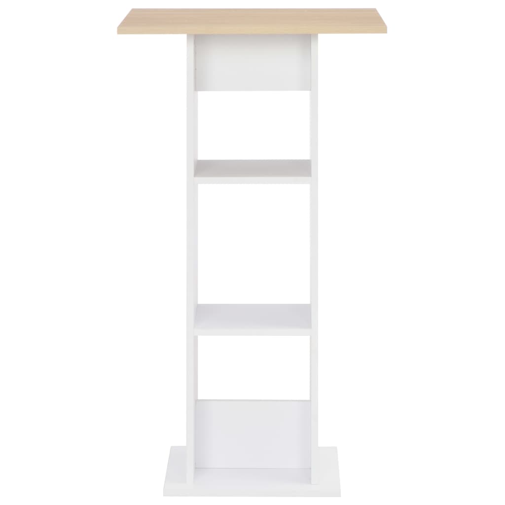 Mesa de bar 60x60x110 cm branco e carvalho sonoma