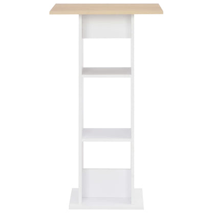 Mesa de bar 60x60x110 cm branco e carvalho sonoma