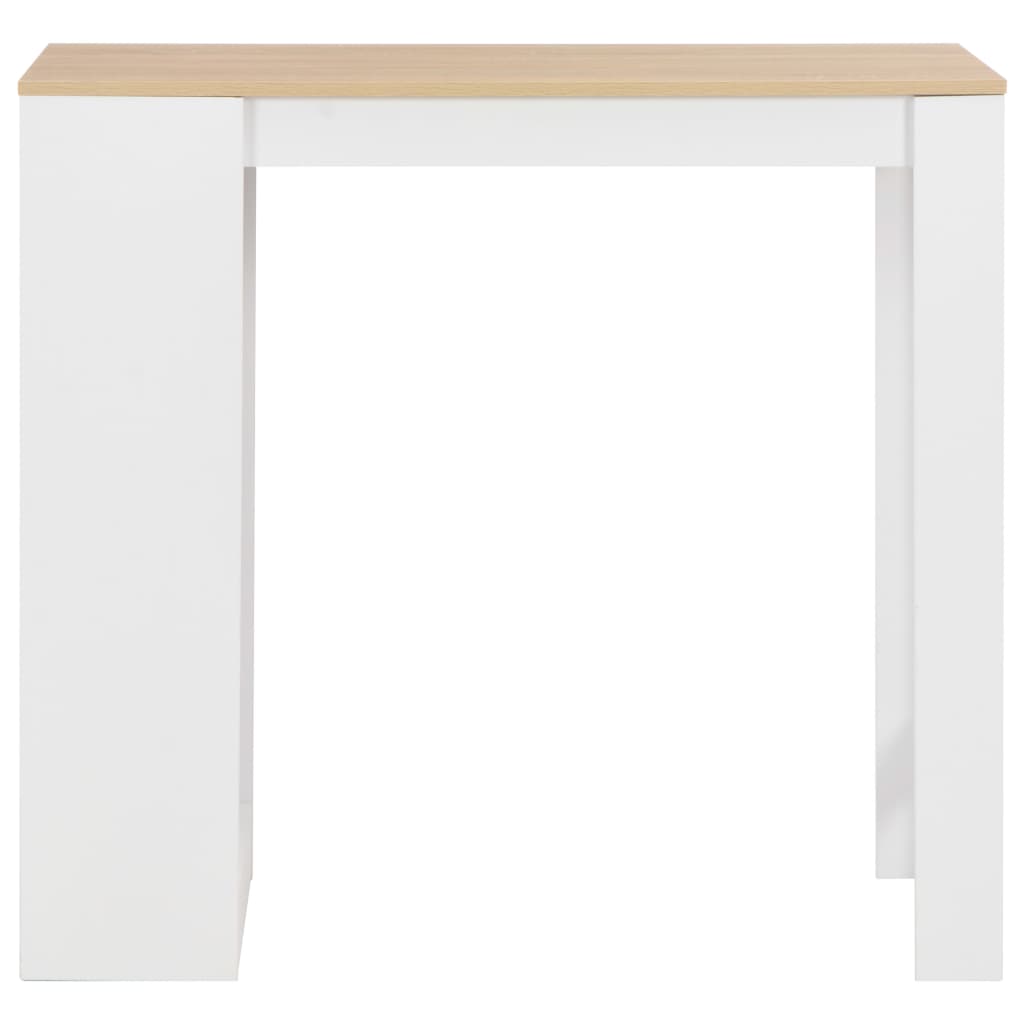 Mesa de bar com prateleira branco 110x50x103 cm