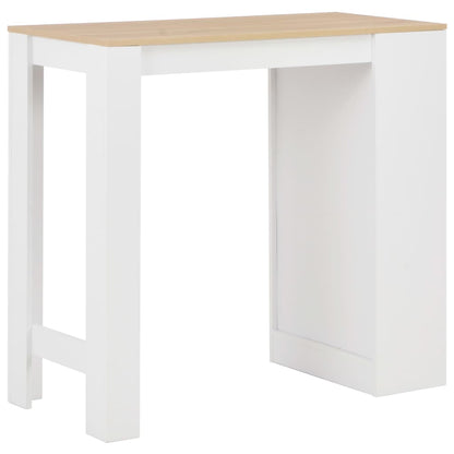 Mesa de bar com prateleira branco 110x50x103 cm