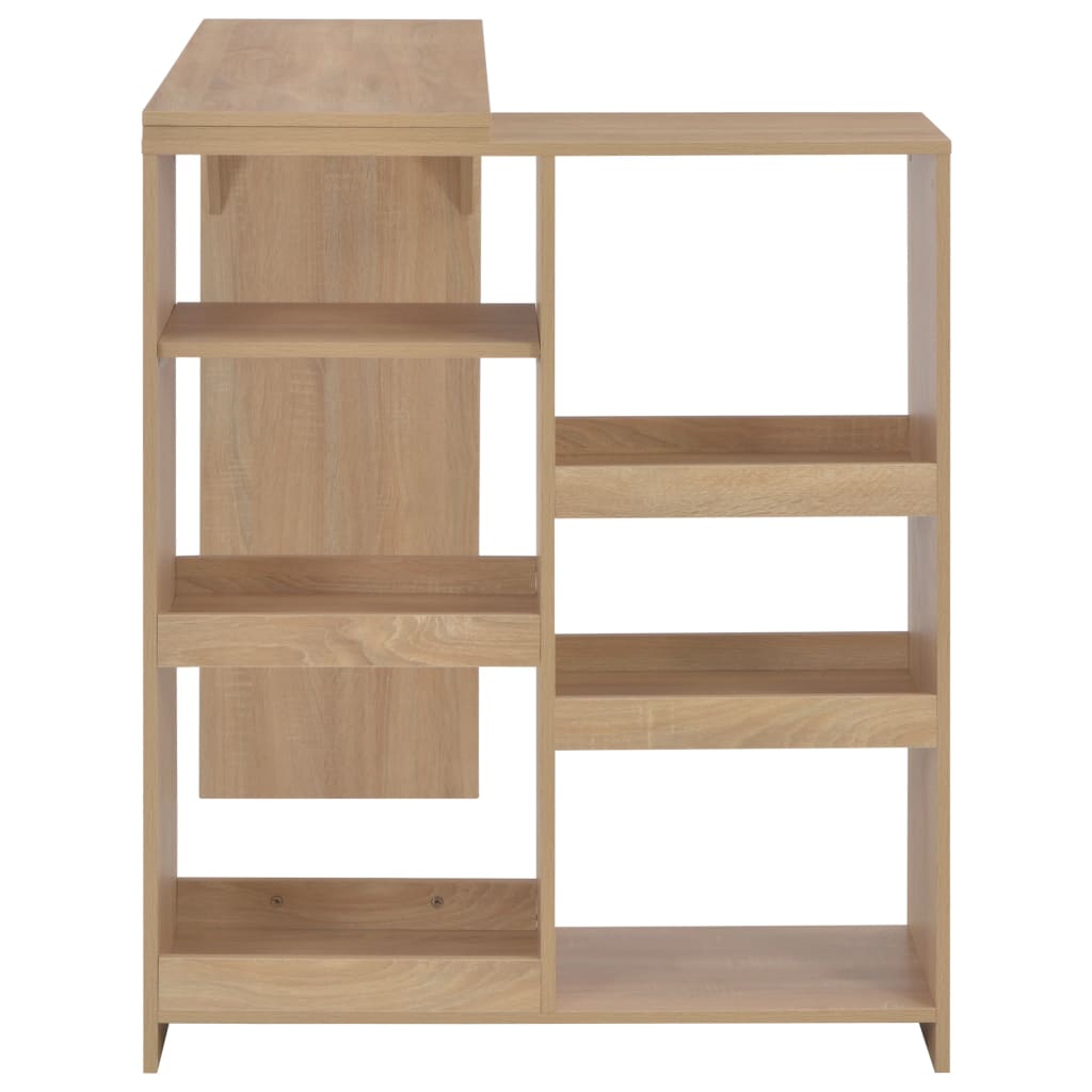 Mesa de bar com prateleira movível carvalho 138x39x110 cm