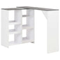 Mesa de bar com prateleira movível branco 138x39x110 cm