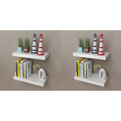 Prateleiras de parede 4 pcs branco 40 cm