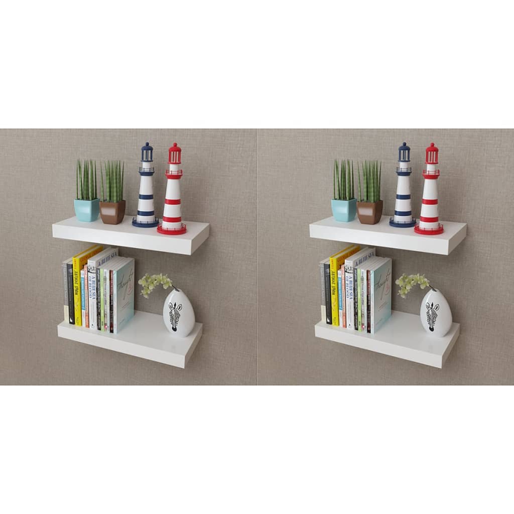 Prateleiras de parede 4 pcs branco 40 cm
