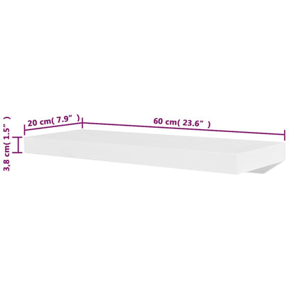 Prateleiras de parede 4 pcs branco 60 cm