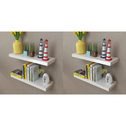 Prateleiras de parede 4 pcs branco 60 cm