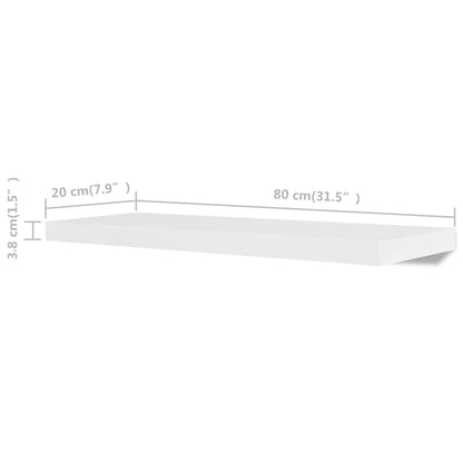 Prateleiras de parede 4 pcs branco 80 cm