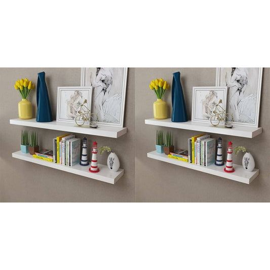 Prateleiras de parede 4 pcs branco 100 cm