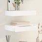 Prateleiras de parede suspensas com gavetas 2 pcs branco 48 cm