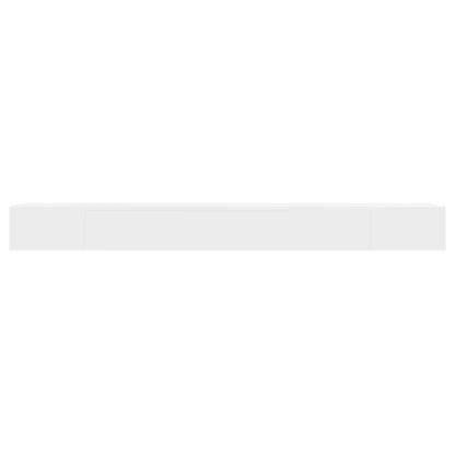 Prateleiras de parede suspensas com gavetas 2 pcs branco 80 cm