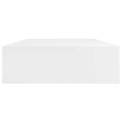 Prateleiras de parede suspensas com gavetas 2 pcs branco 80 cm