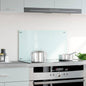 Painel anti-salpicos de cozinha 70x40 cm vidro temperado branco