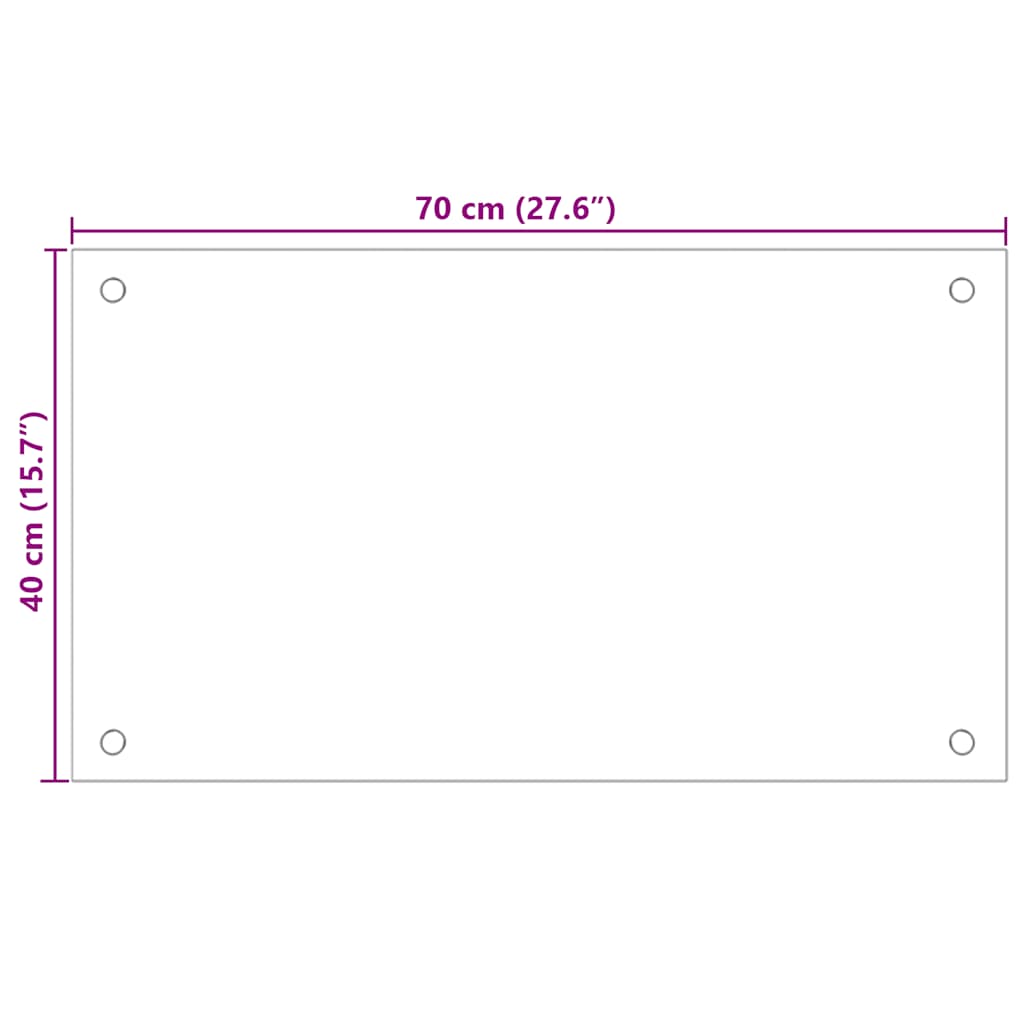 Painel anti-salpicos cozinha 70x40 cm vidro temp. transparente