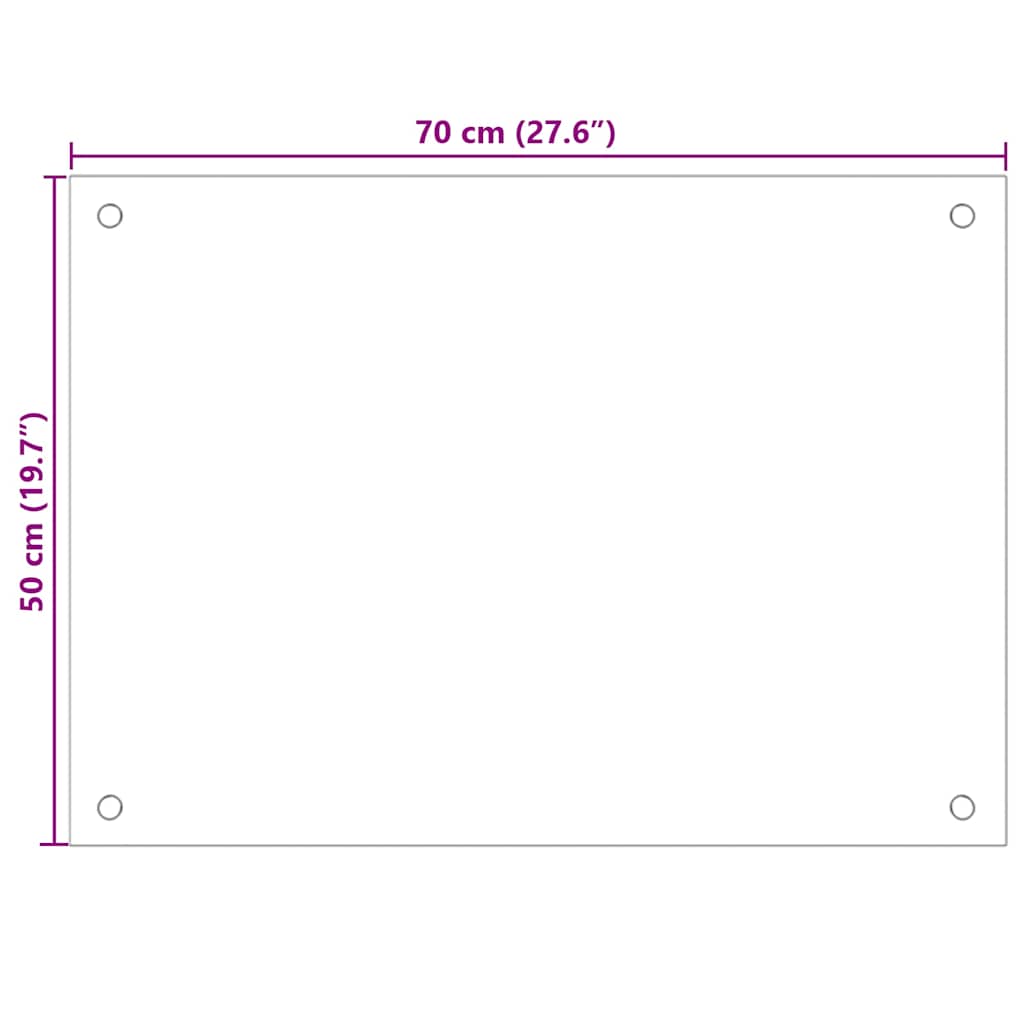 Painel anti-salpicos cozinha 70x50 cm vidro temp. transparente