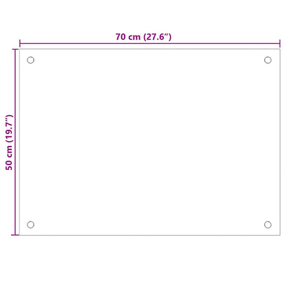 Painel anti-salpicos cozinha 70x50 cm vidro temp. transparente